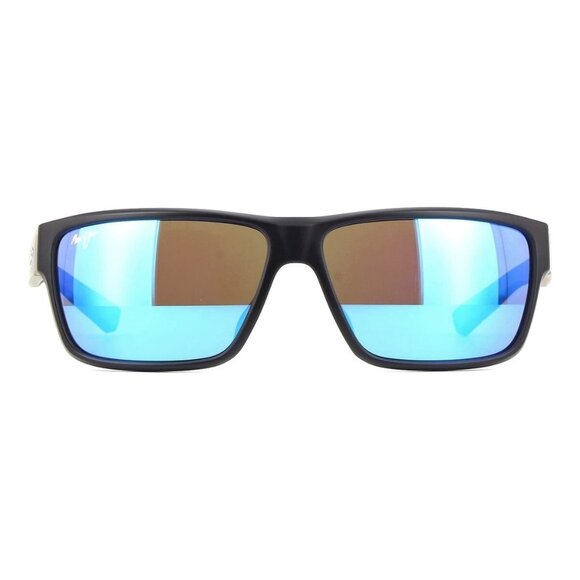 New MAUI JIM Uila AF Black Polarised Square B662-02 10A Sunglasses Women - Picture 2 of 4